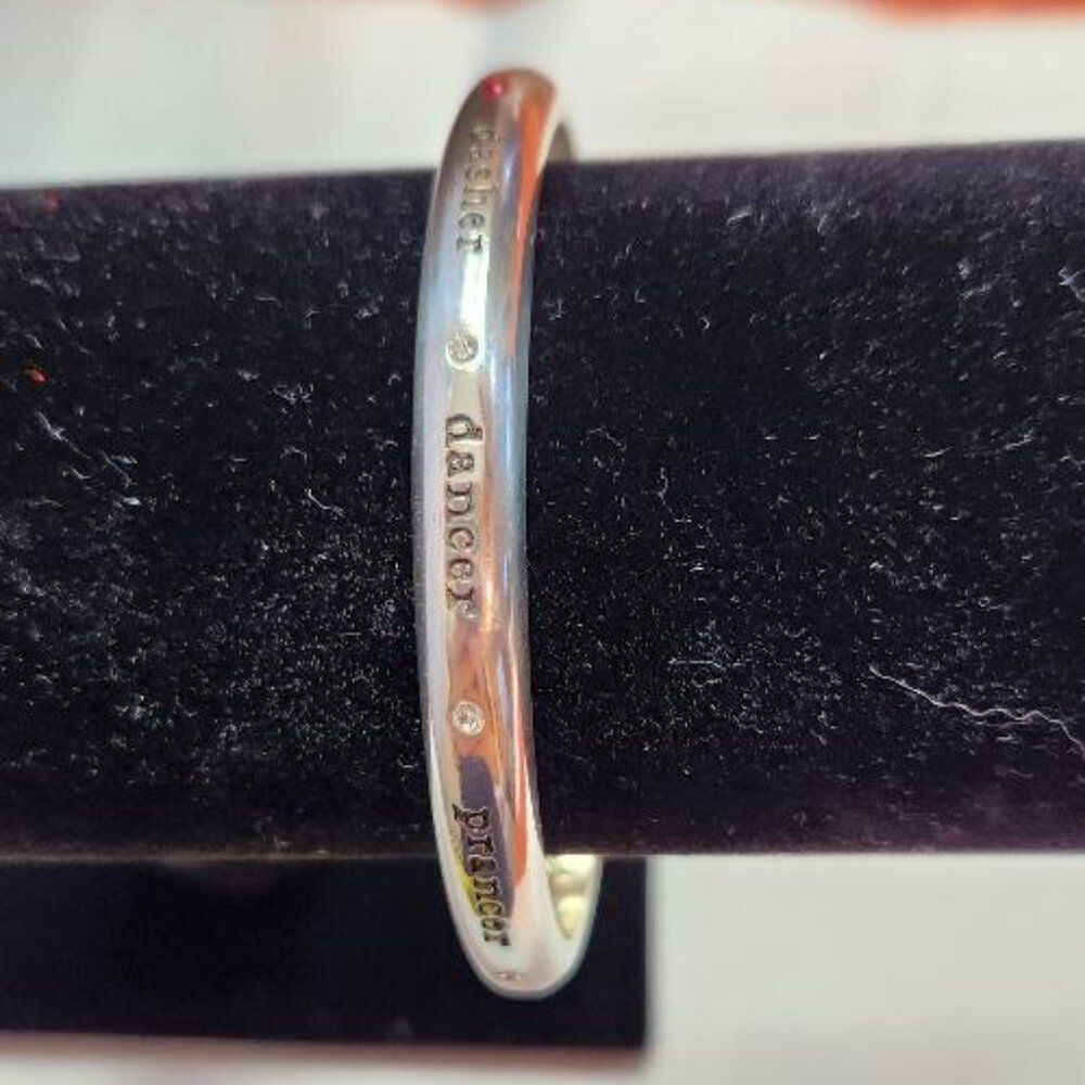 Brighton B Merry Reindeer Bangle Bracelet silver plated - Picture 2 of 4